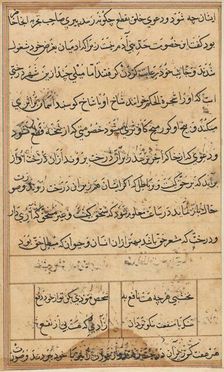 Page from Tales of a Parrot (Tuti-nama): text page, c. 1560. Creator: Unknown