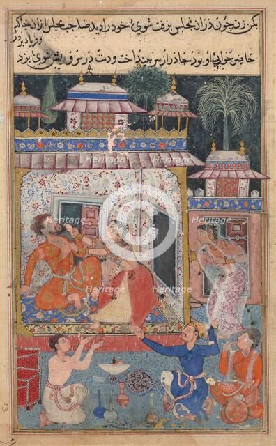 Page from Tales of a Parrot (Tuti-nama): text page, c. 1560. Creator: Unknown.