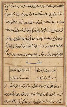 Page from Tales of a Parrot (Tuti-nama): text page, c. 1560. Creator: Unknown