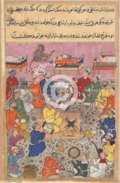 Page from Tales of a Parrot (Tuti-nama): Thirteenth night: The infant son of the king..., c. 1560. Creator: Unknown.