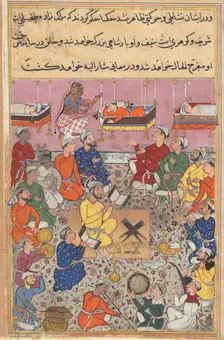 Page from Tales of a Parrot (Tuti-nama): Thirteenth night: The infant son of the king..., c. 1560. Creator: Unknown