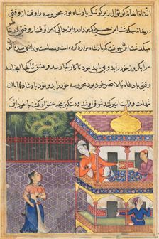 Page from Tales of a Parrot (Tuti-nama): Thirty-sixth night: The king of Babylon..., c. 1560. Creator: Unknown