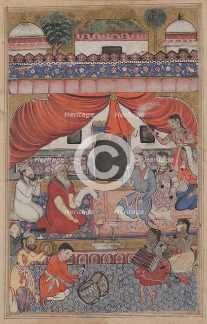 Page from Tales of a Parrot (Tuti-nama): Thirty-third night: Preparation for the marriage..., c. 156 Creator: Unknown.