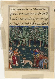 Page from Tales of a Parrot (Tuti-nama): Twelfth night: The merchant’s daughter..., c. 1560. Creator: Unknown