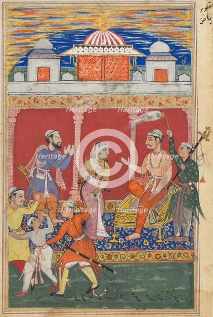 Page from Tales of a Parrot (Tuti-nama): Eighth night: The prince’s ordeal continues..., c. 1560. Creator: Unknown.