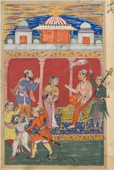 Page from Tales of a Parrot (Tuti-nama): Eighth night: The prince’s ordeal continues..., c. 1560. Creator: Unknown