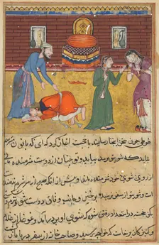 Page from Tales of a Parrot (Tuti-nama): Fifty-second night: The pious man’s son..., c. 1560. Creator: Unknown