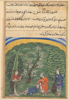 Page from Tales of a Parrot (Tuti-nama): second night: The sentinel in the employ…, c1560. Creator: Unknown