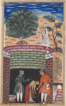 Page from Tales of a Parrot (Tuti-nama): Seventh night: The daughter of the king..., c. 1560. Creator: Unknown