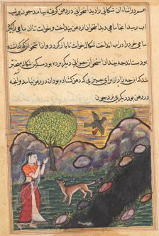 Page from Tales of a Parrot (Tuti-nama): Sixteenth night: The daughter-in-law..., c. 1560. Creator: Unknown