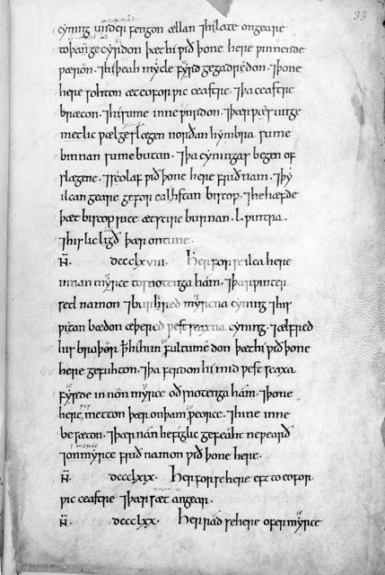 Page from the Anglo-Saxon Chronicle, 11th century. Creator: Unknown.