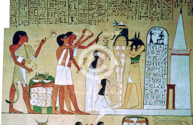Page from the Book of the Dead of Hunefer, from Thebes, Egypt, 19th Dynasty, c1300 BC. Artist: Unknown