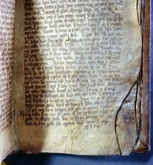Page from the Codex Regius, Iceland, late 13th century. Artist: Werner Forman