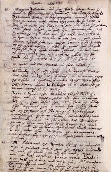 Page from the diary of John Manningham, 1602. Creator: John Manningham