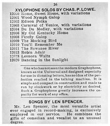 Page from the First Columbian Gramophone Catalogue, c1898 (1956)