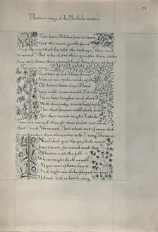 Page from "The Story of the Dwellers of Eyr", 1871. Creator: William Morris