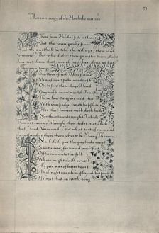 Page from "The Story of the Dwellers of Eyr", 1871. Creator: William Morris