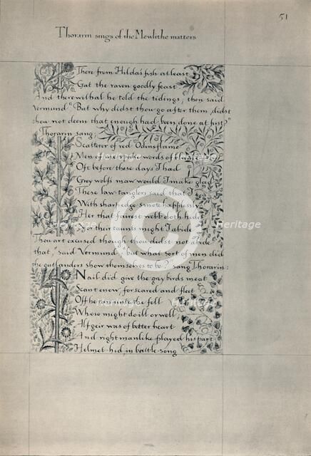 'Page from "The Story of the Dwellers of Eyr", 1871. Creator: William Morris.