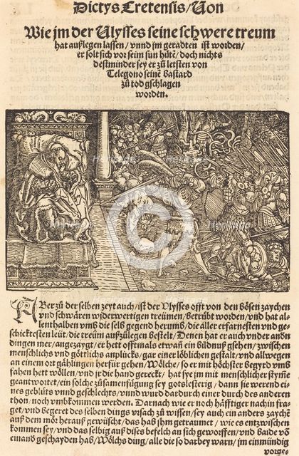 Page from Troianischen Kreig - Ausberg, 1536. Creator: Hans Weiditz.
