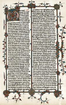 Page from Wycliffe's translation of the Bible into English, c1400