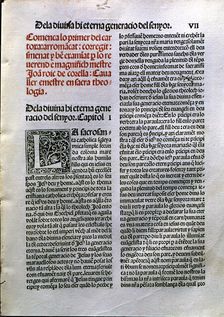 Page of the work Lo primer del Cartoixa (The first of the Cartoixa) by Joan Rois de Corella, pr…