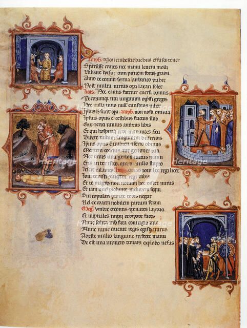 Page of 'Tragedy' by Seneca, 14th century manuscript.