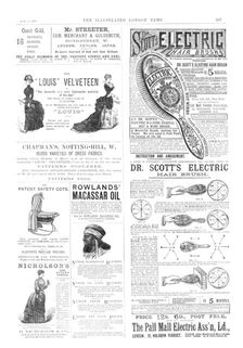 Page of advertisements, 1883. Creator: Unknown