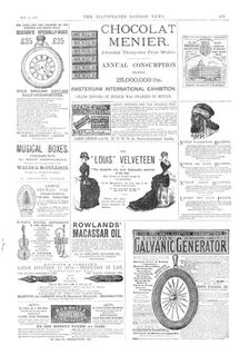 Page of advertisements, 1883. Creator: Unknown