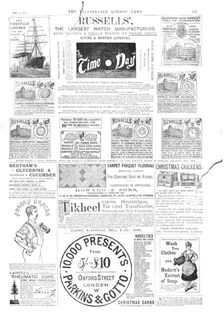 Page of advertisements, 1883. Creator: Unknown