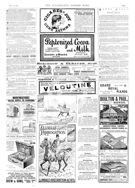 Page of advertisements, 1895. Creator: Unknown.