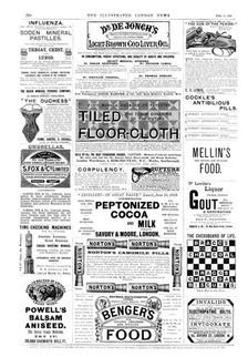 Page of advertisements, 1890. Creator: Unknown