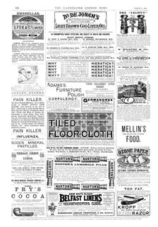 Page of advertisements, 1890. Creator: Unknown