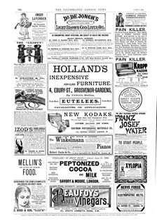Page of advertisements, 1890. Creator: Unknown
