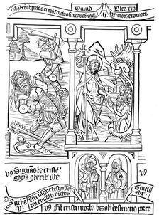 Page of Biblia Pauperum (Poor People's Bible), 15th century. Artist: Anon