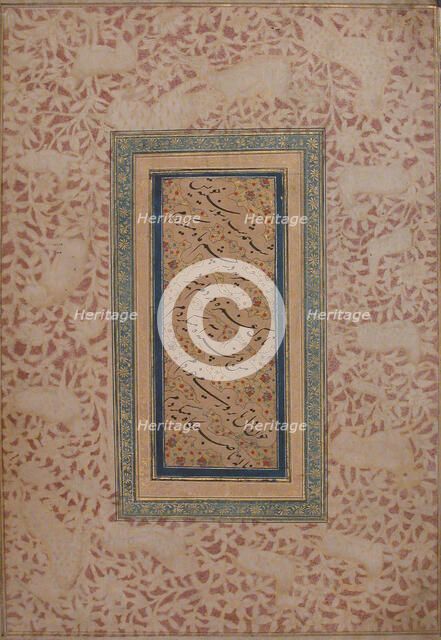 Page of Calligraphy, 17th century. Creator: Bichitr.