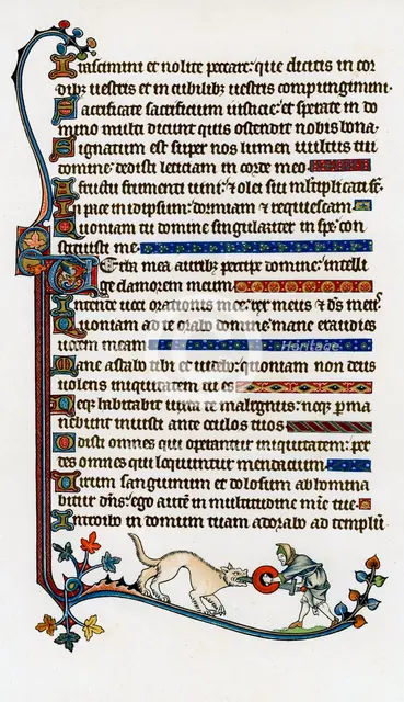 Page of decorated text, 1284-1316. Artist: Unknown