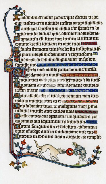 Page of decorated text, 1284-1316. Artist: Unknown