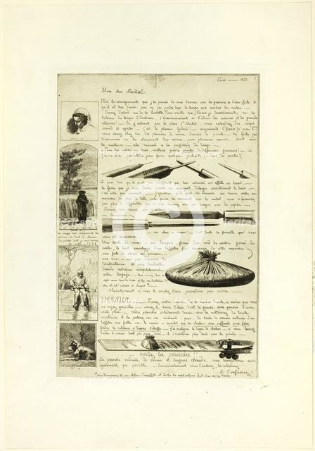 Page one, from Letter on the Elements of Etching, 1864. Creator: Adolphe Martial Potemont.