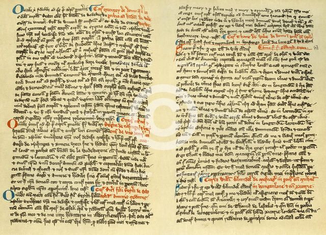 Pages from the cartulary of Osney Abbey, c1275 (1886). Artist: Unknown
