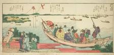 Pages from the illustrated book "Panoramic Views along the Banks of the Sumida...,1801,1804, or 806. Creator: Hokusai