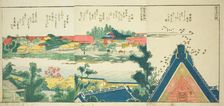 Pages from the illustrated book "Panoramic Views along the Banks of the Sumida...,1801,1804, or 806. Creator: Hokusai