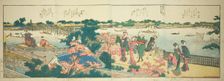 Pages from the illustrated book "Panoramic Views along the Banks of the Sumida...,1801,1804, or 806. Creator: Hokusai