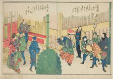 Pages from the illustrated book "Panoramic Views along the Banks of the Sumida...,1801,1804, or 806. Creator: Hokusai