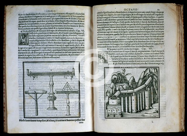 Pages of 'Architecture traducto di latino in vulgare dal vero exemplare' by M. Vitrubio Polion, 1524 Creator: Vitrubio Polion, Marc (75 bC - 10 bC.).