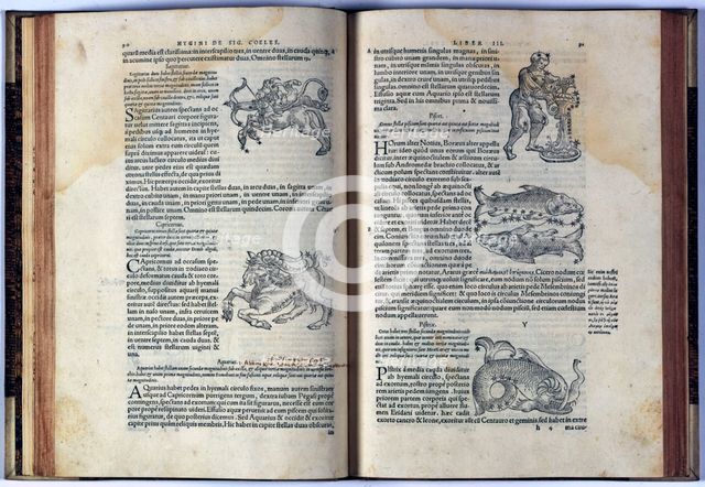 Pages of the book on mythology and iconography 'Fabolarum liber', 1549. Creator: Gaius Julius Hyginus (64 bC. - 17 aC,).