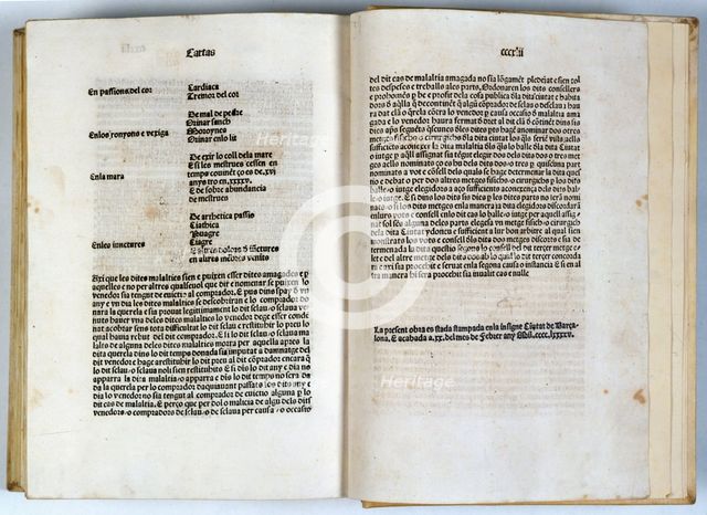 Pages of the 'Constitucions de Catalunya' (Catalonia Constitutions) on parchment, February 20th 1495 Creator: Unknown.