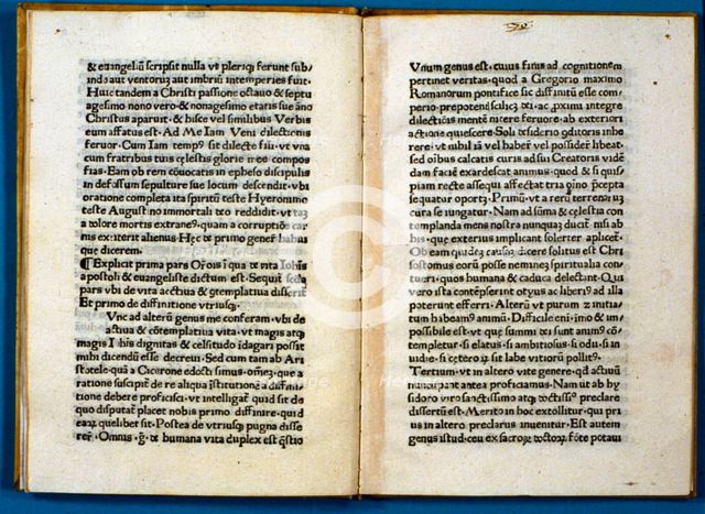 Pages of the work 'De laudibus iohannis apostoli et evangelistai' by Ambrose de Cora, 1475. Creator: Ambrosio di Cora.