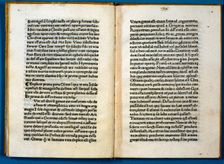 Pages of the work De laudibus iohannis apostoli et evangelistai by Ambrose de Cora, 1475. Creator: Ambrosio di Cora