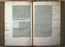 Pages of the work Parallelae, sive illustrium virorum (Parallel lives), by Plutarch, 1478. Creator: Plutarch (50 a.C - 120 a.C.)