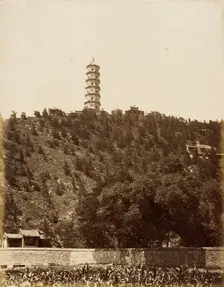 Pagoda at Old Summer Palace, Yu-chuan Shan, Jade Spring Hill, 1860. Creator: Felice Beato